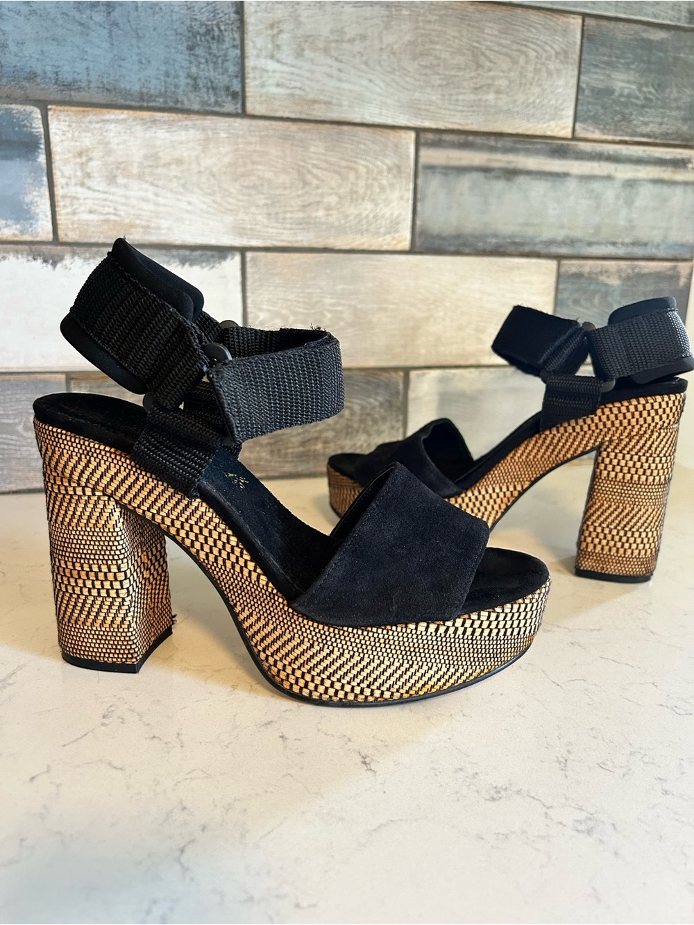 Free People Sport Society Suede Woven
Block Heel Platform Sandals - Picture 7 of 13